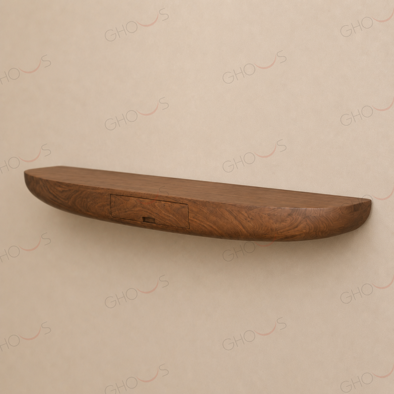 کنسول دیواری هلالی آرام — گردو
